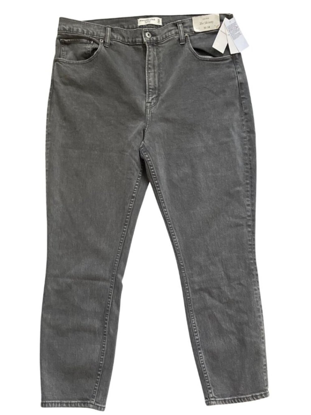 NEW Abercrombie Women's High Rise The Skinny Jeans in Gray Size 33 16